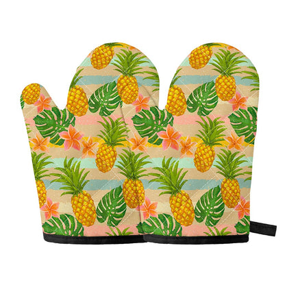 Sand Beach Pineapple Pattern Print Oven Mitts