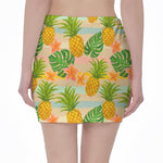 Sand Beach Pineapple Pattern Print Pencil Mini Skirt