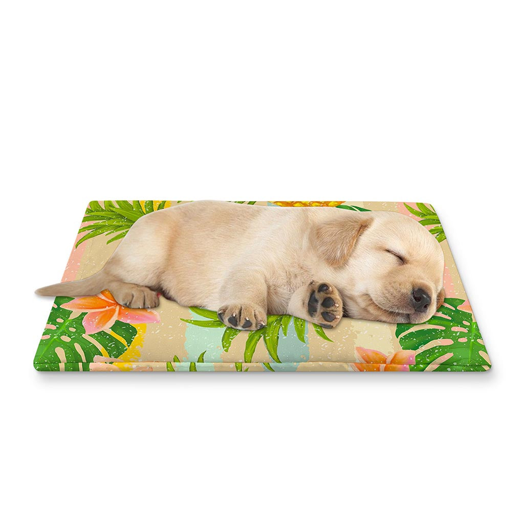 Sand Beach Pineapple Pattern Print Pet Cooling Mat Cover