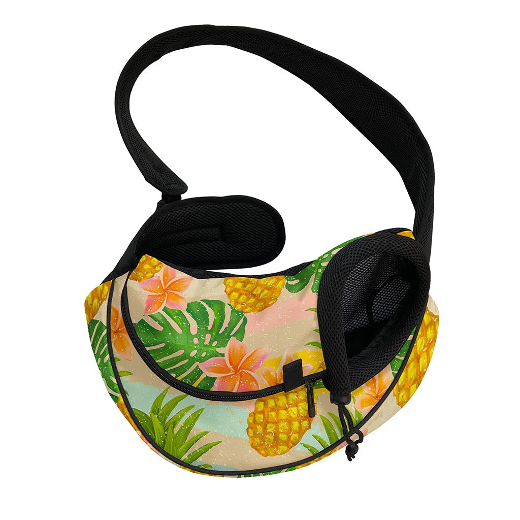 Sand Beach Pineapple Pattern Print Pet Sling Carrier
