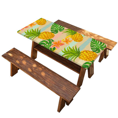Sand Beach Pineapple Pattern Print Picnic Table Cover