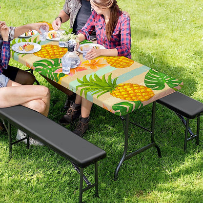 Sand Beach Pineapple Pattern Print Picnic Table Cover