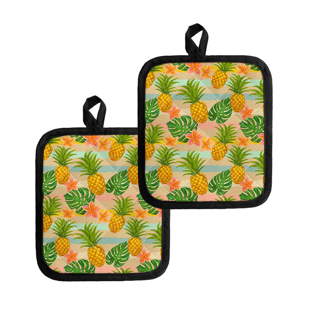 Sand Beach Pineapple Pattern Print Pot Holders