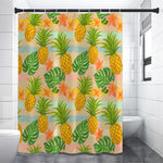 Sand Beach Pineapple Pattern Print Premium Shower Curtain