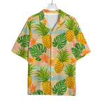 Sand Beach Pineapple Pattern Print Rayon Hawaiian Shirt