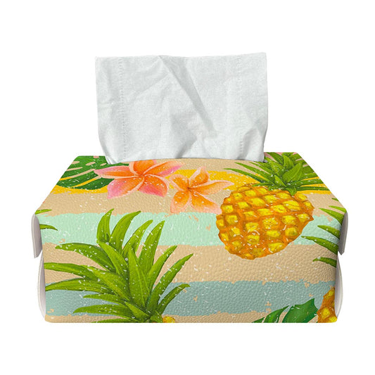 Sand Beach Pineapple Pattern Print Rectangle Tissue Box Cover