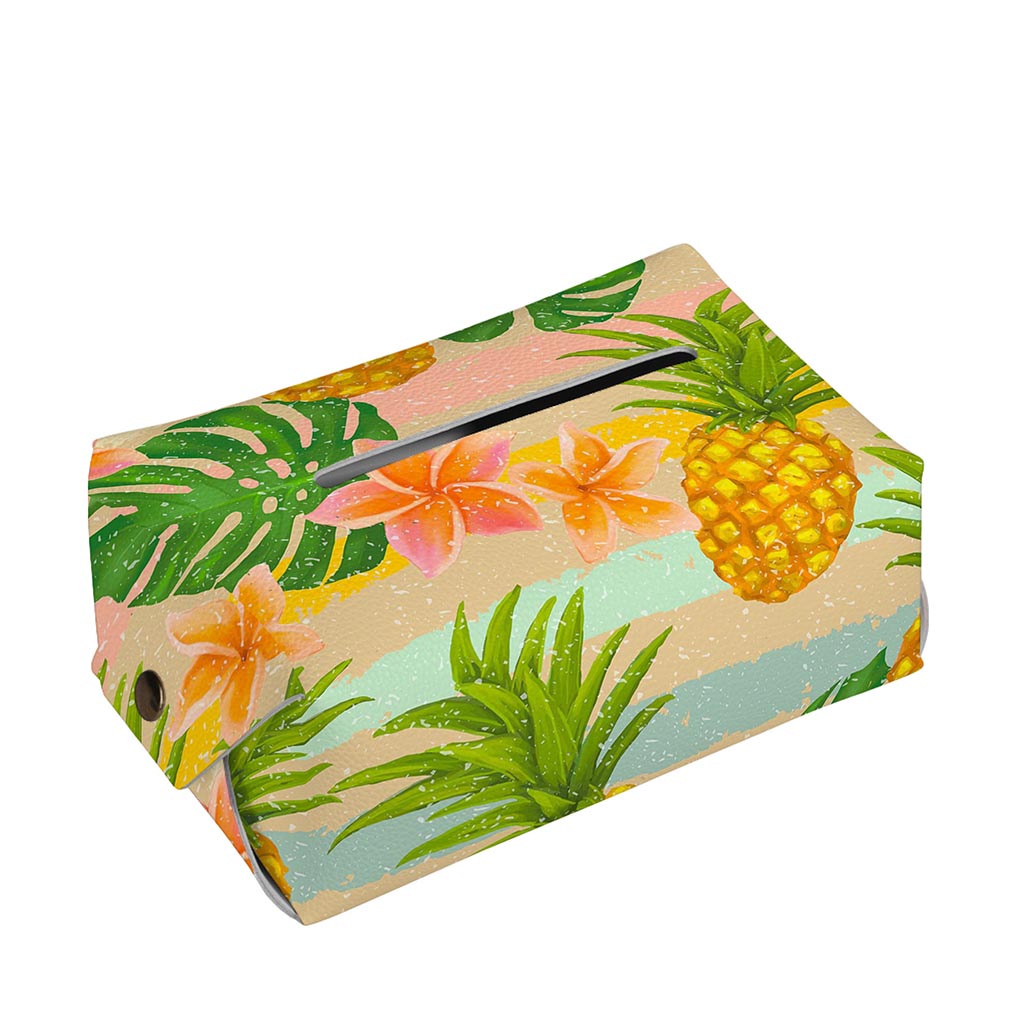 Sand Beach Pineapple Pattern Print Rectangle Tissue Box Cover