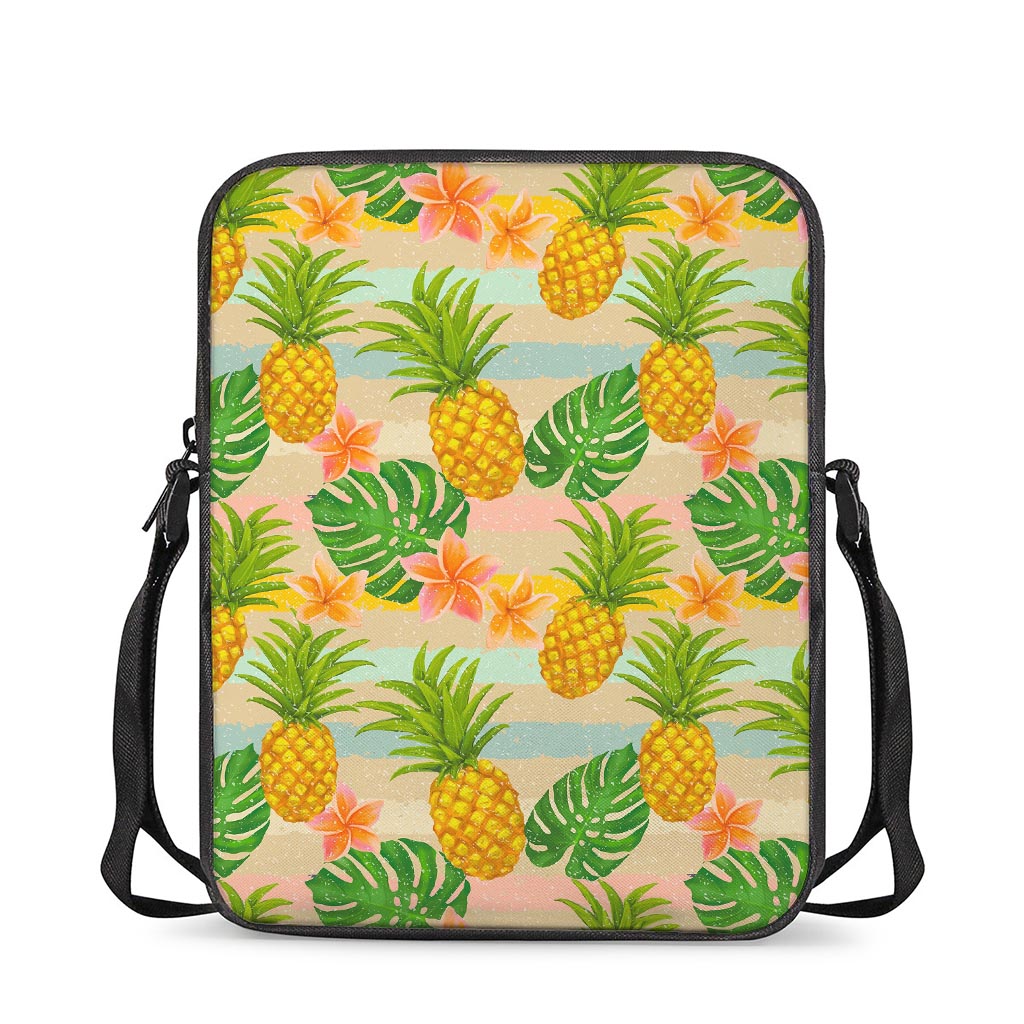 Sand Beach Pineapple Pattern Print Rectangular Crossbody Bag