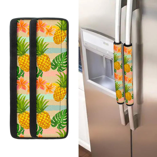 Sand Beach Pineapple Pattern Print Refrigerator Handle Covers
