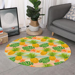 Sand Beach Pineapple Pattern Print Round Rug