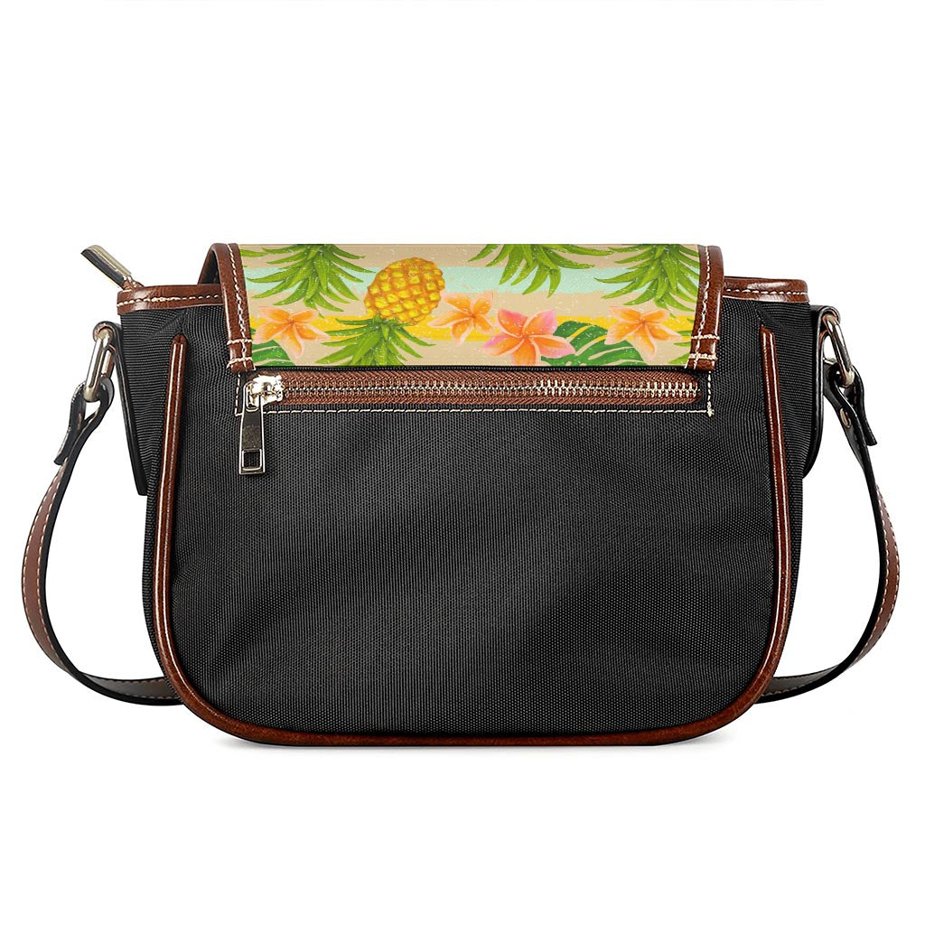 Sand Beach Pineapple Pattern Print Saddle Bag