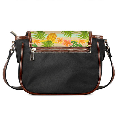 Sand Beach Pineapple Pattern Print Saddle Bag