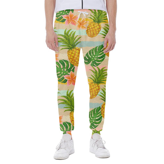 Sand Beach Pineapple Pattern Print Scuba Joggers