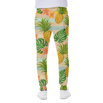 Sand Beach Pineapple Pattern Print Scuba Joggers