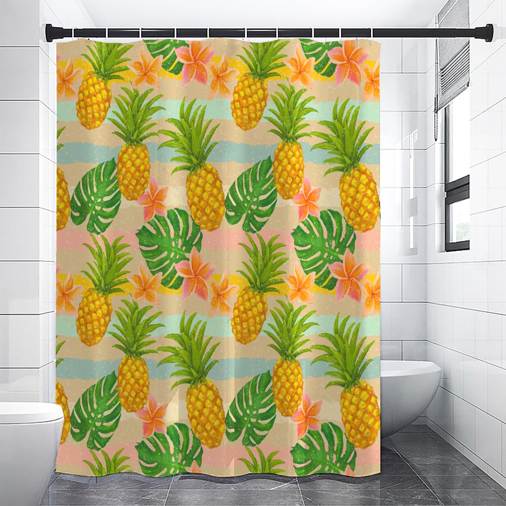Sand Beach Pineapple Pattern Print Shower Curtain