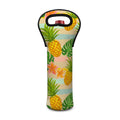 Sand Beach Pineapple Pattern Print Single Neoprene Wine Tote