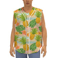 Sand Beach Pineapple Pattern Print Sleeveless Baseball Jersey