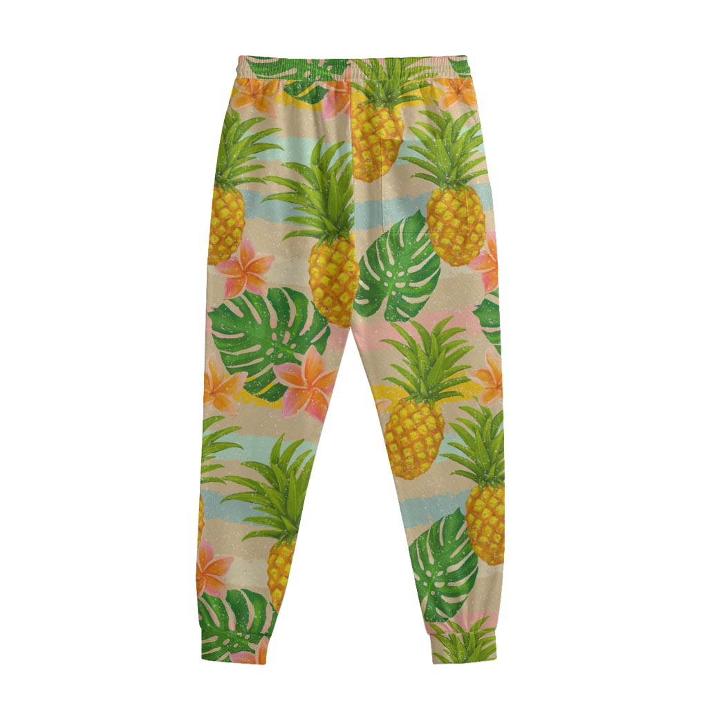 Sand Beach Pineapple Pattern Print Sweatpants
