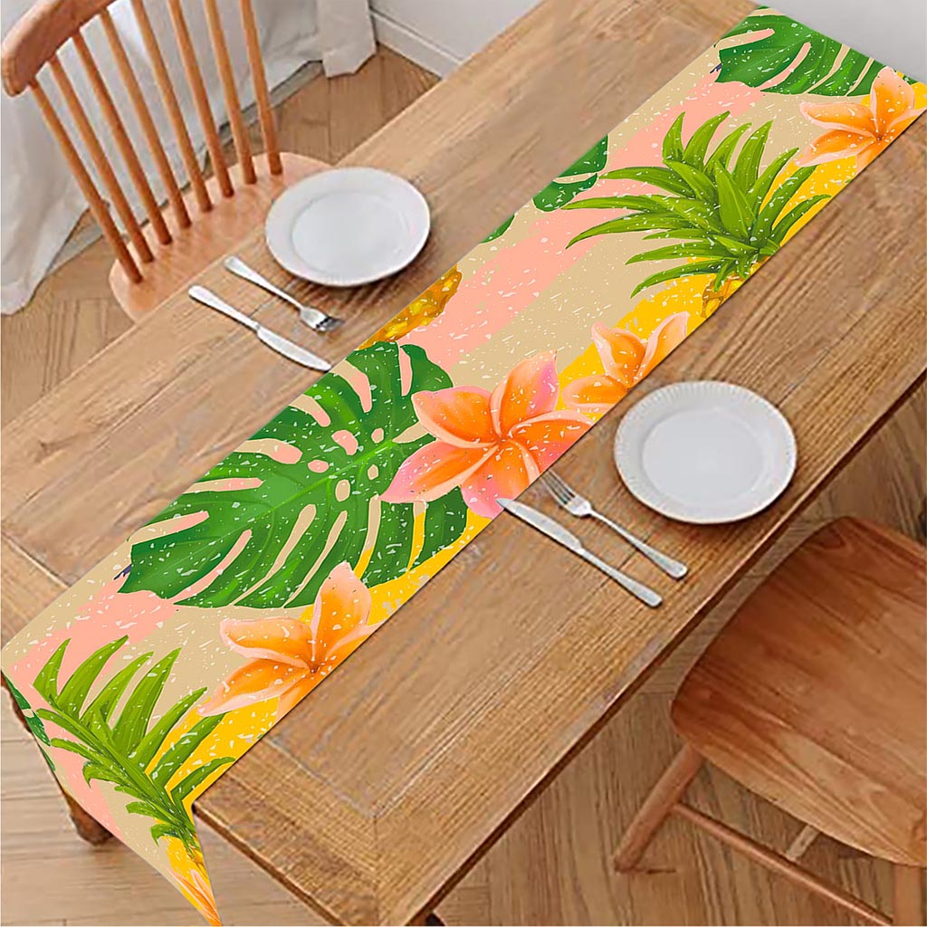 Sand Beach Pineapple Pattern Print Table Runner
