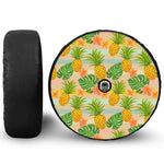 Sand Beach Pineapple Pattern Print Tire Cover With Camera Hole