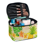 Sand Beach Pineapple Pattern Print Travel Makeup Bag