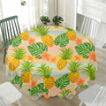 Sand Beach Pineapple Pattern Print Waterproof Round Tablecloth