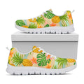 Sand Beach Pineapple Pattern Print White Running Shoes