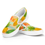 Sand Beach Pineapple Pattern Print White Slip On Sneakers