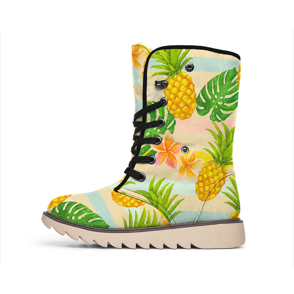 Sand Beach Pineapple Pattern Print Winter Boots