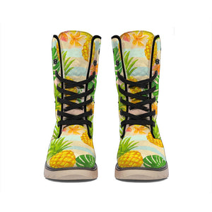 Sand Beach Pineapple Pattern Print Winter Boots