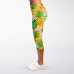 Sand Beach Pineapple Pattern Print Women's Capri Leggings