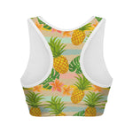Sand Beach Pineapple Pattern Print Women's Sports Bra