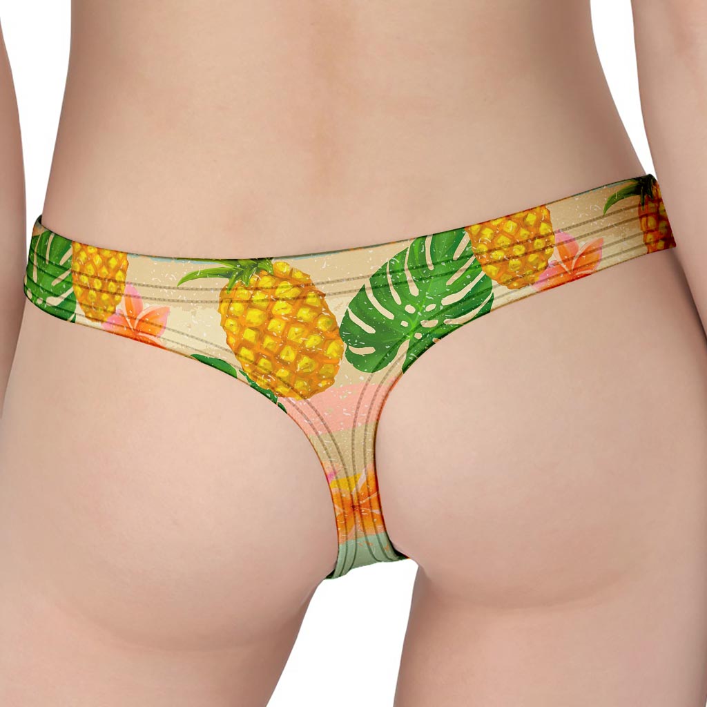 Sand Beach Pineapple Pattern Print Women's Thong