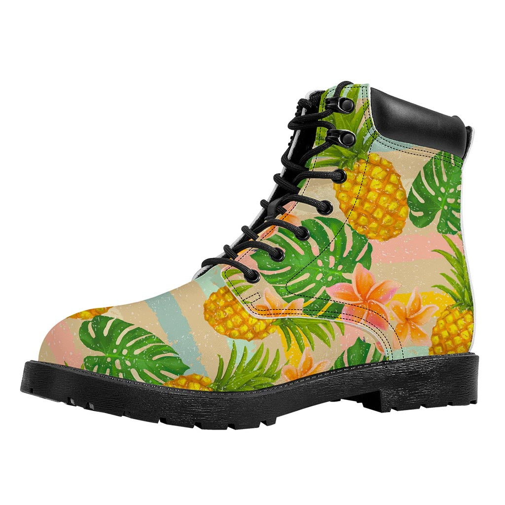 Sand Beach Pineapple Pattern Print Work Boots