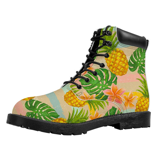 Sand Beach Pineapple Pattern Print Work Boots