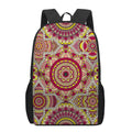 Sangria Mandala Bohemian Pattern Print 17 Inch Backpack