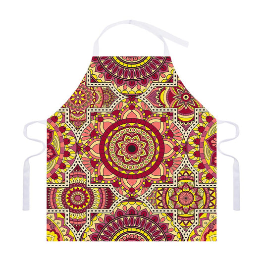 Sangria Mandala Bohemian Pattern Print Adjustable Apron