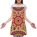 Sangria Mandala Bohemian Pattern Print Adjustable Apron