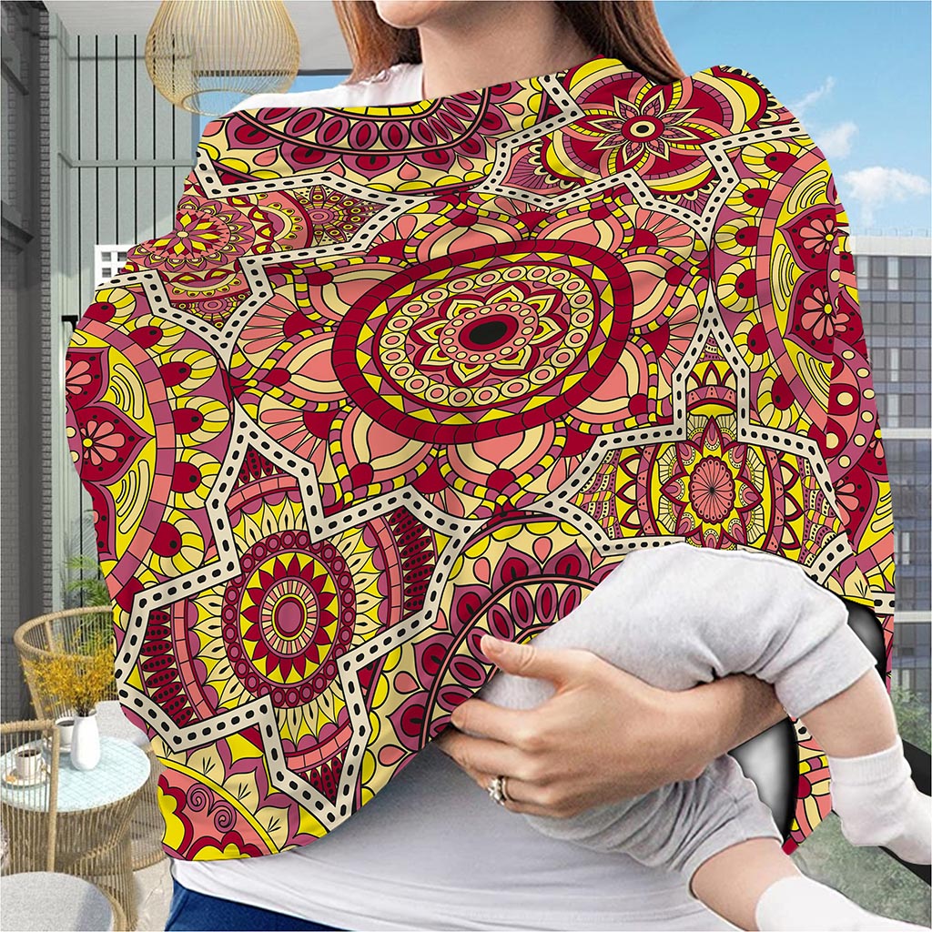 Sangria Mandala Bohemian Pattern Print Baby Seat Cover