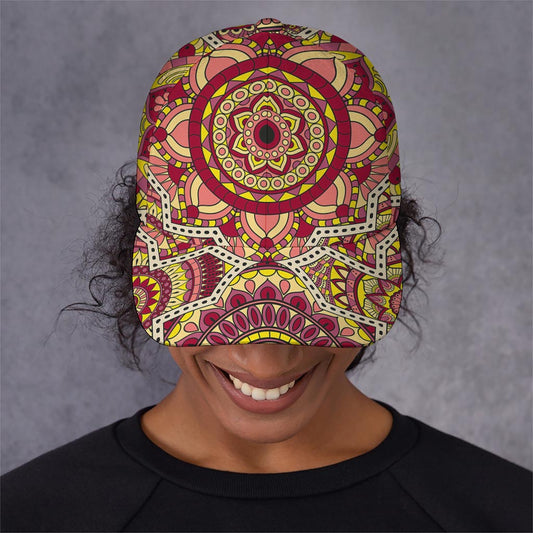 Sangria Mandala Bohemian Pattern Print Baseball Cap