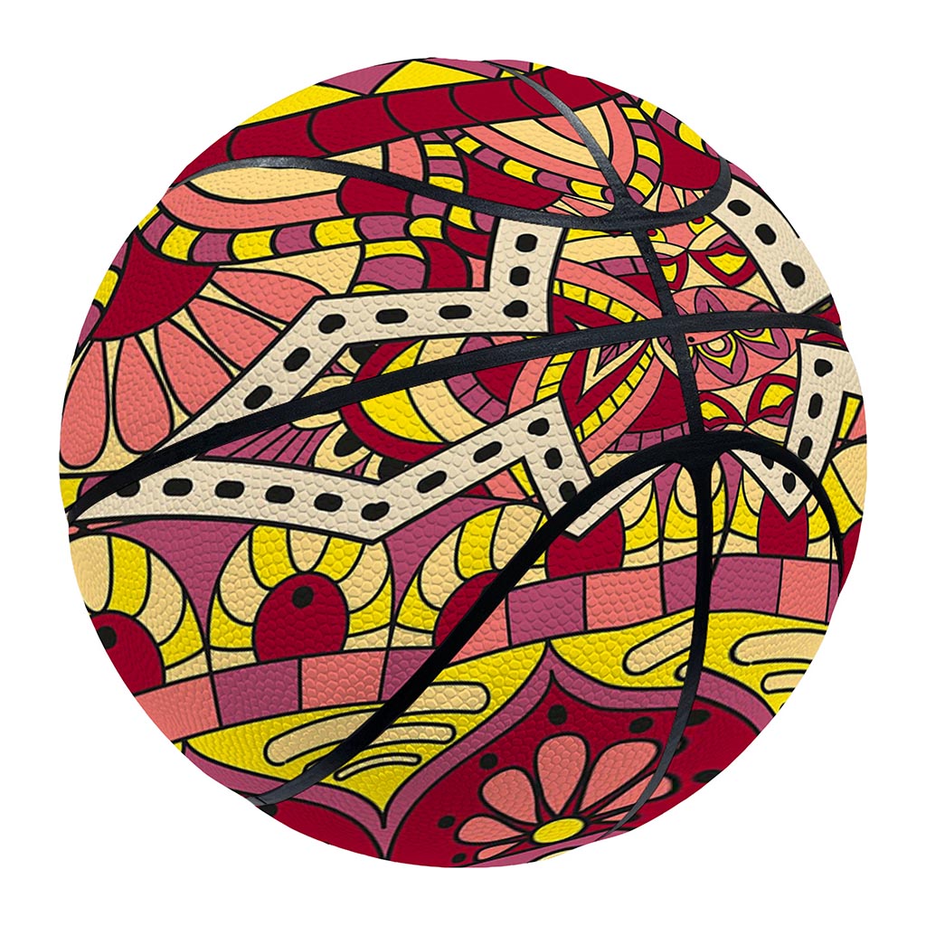 Sangria Mandala Bohemian Pattern Print Basketball