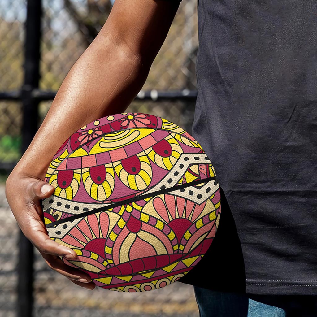 Sangria Mandala Bohemian Pattern Print Basketball