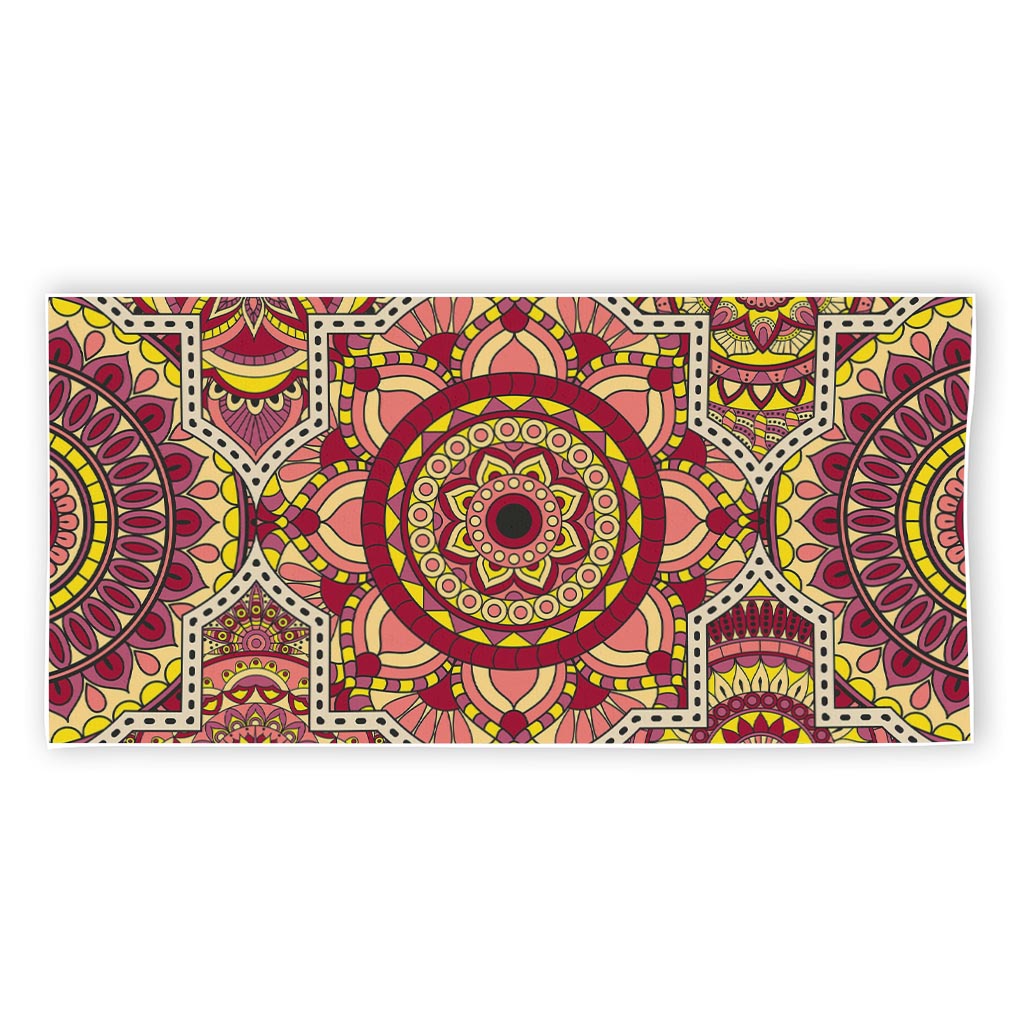 Sangria Mandala Bohemian Pattern Print Beach Towel