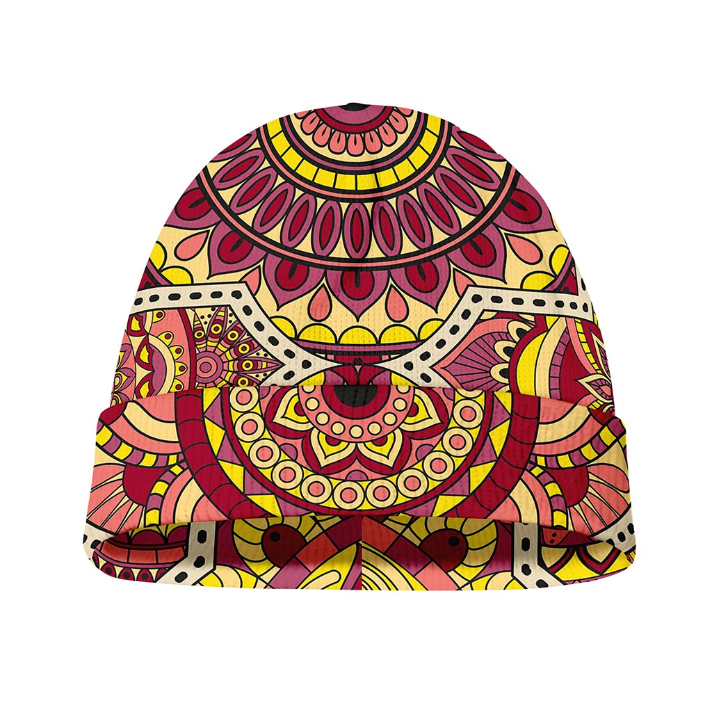 Sangria Mandala Bohemian Pattern Print Beanie