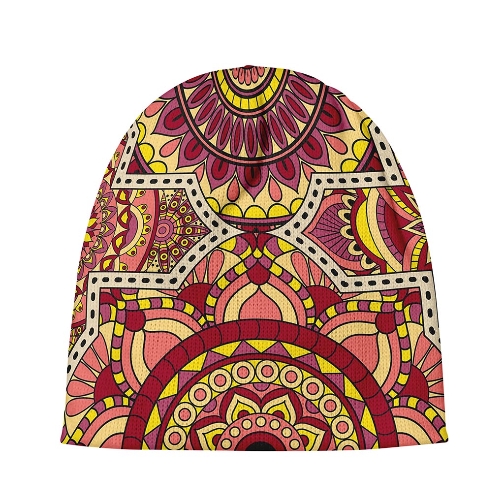 Sangria Mandala Bohemian Pattern Print Beanie