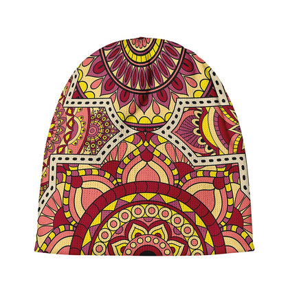 Sangria Mandala Bohemian Pattern Print Beanie