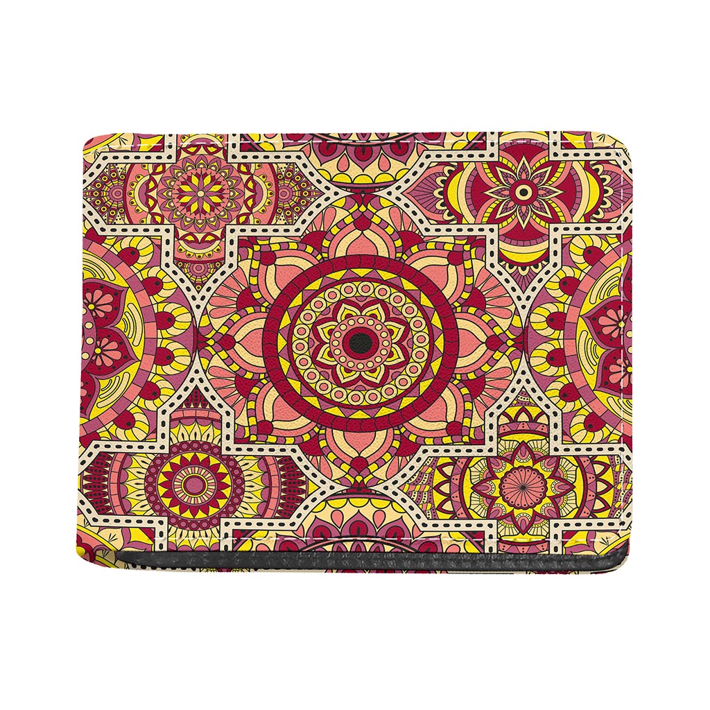 Sangria Mandala Bohemian Pattern Print Bifold Wallet
