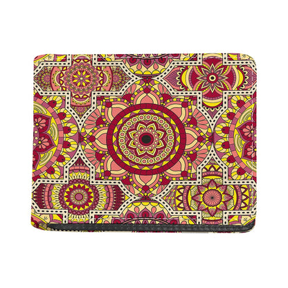 Sangria Mandala Bohemian Pattern Print Bifold Wallet