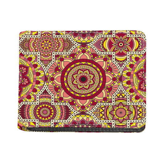Sangria Mandala Bohemian Pattern Print Bifold Wallet