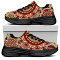 Sangria Mandala Bohemian Pattern Print Black Chunky Shoes